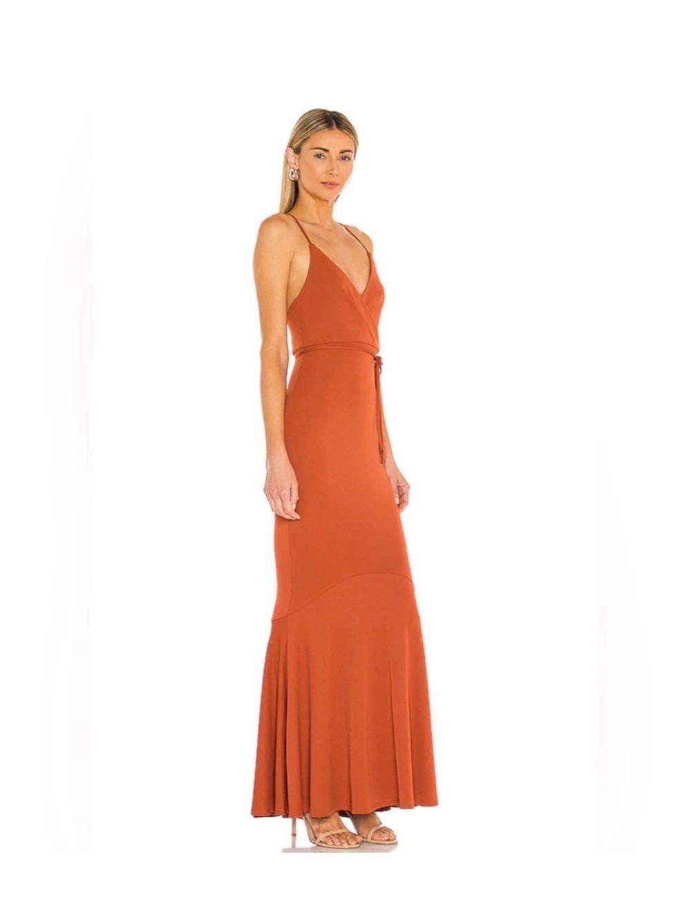 Revolve  Michael Costello Orange V-Neck dress size s